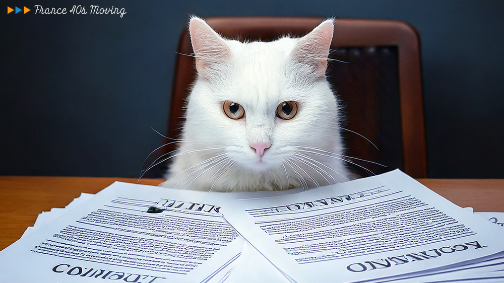 書類整理を頑張る猫太郎